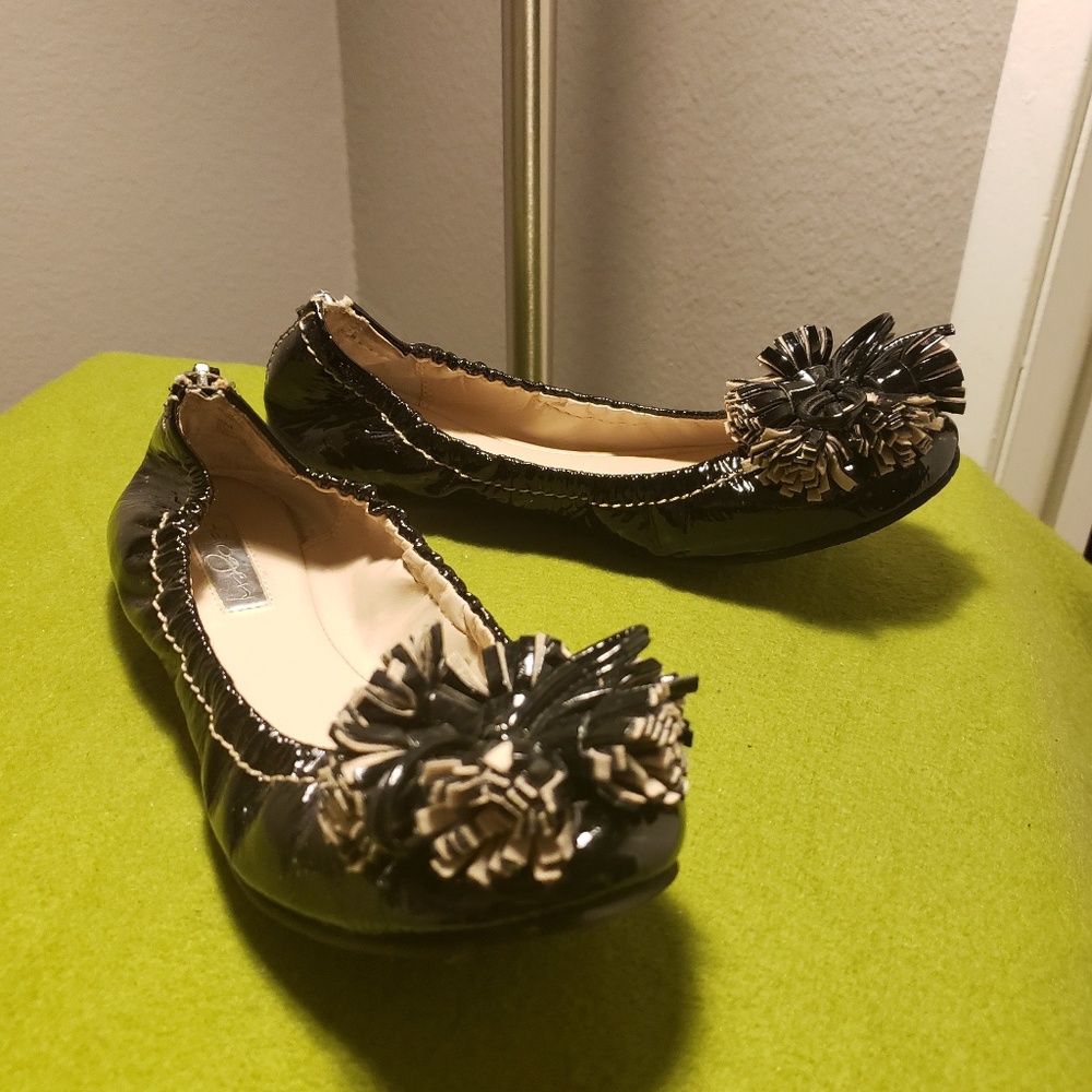 Pair of Halogen patent leather flats.